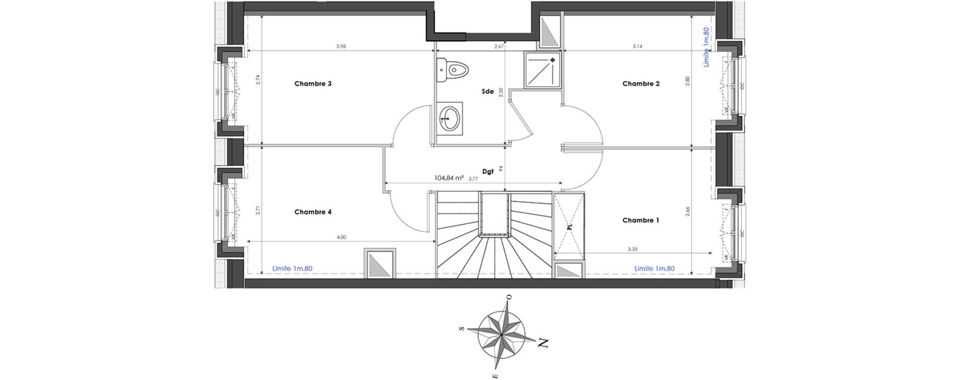 Duplex T5 de 104,84 m2 &agrave; Clamart Panorama