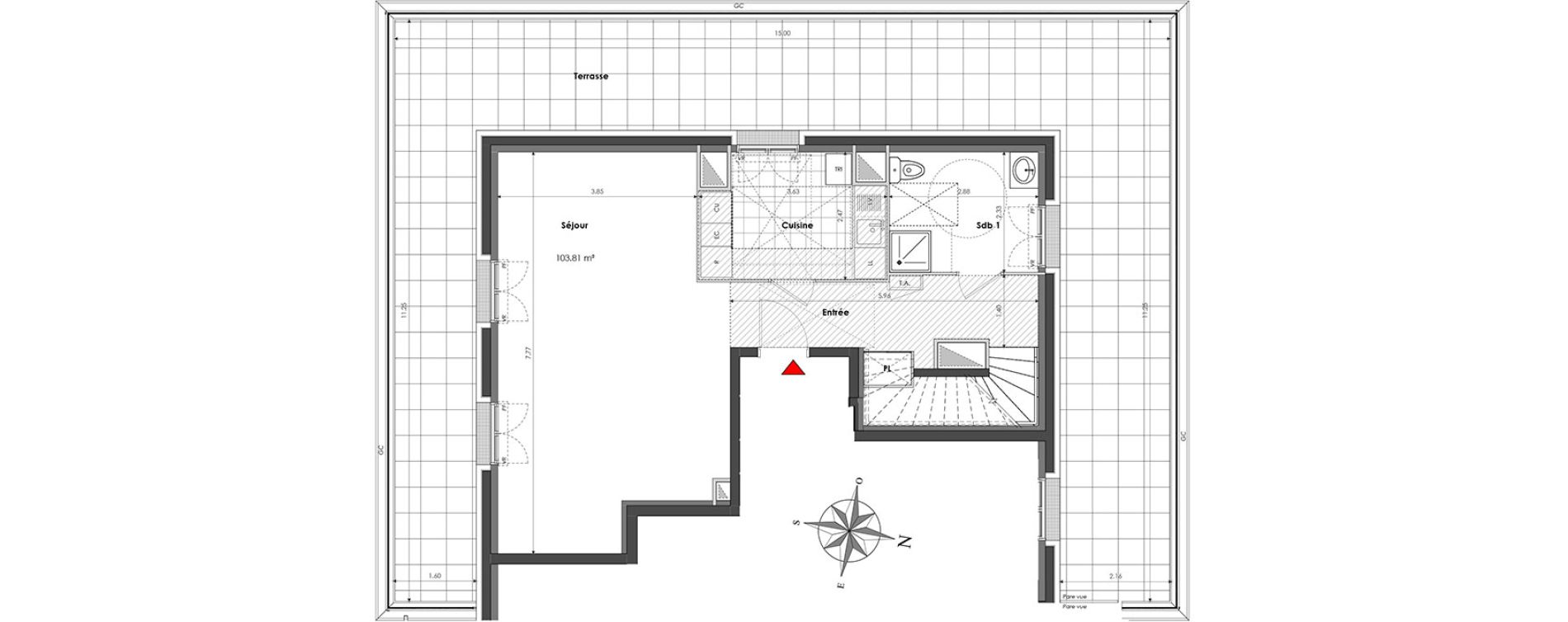 Duplex T5 de 103,81 m2 &agrave; Clamart Panorama