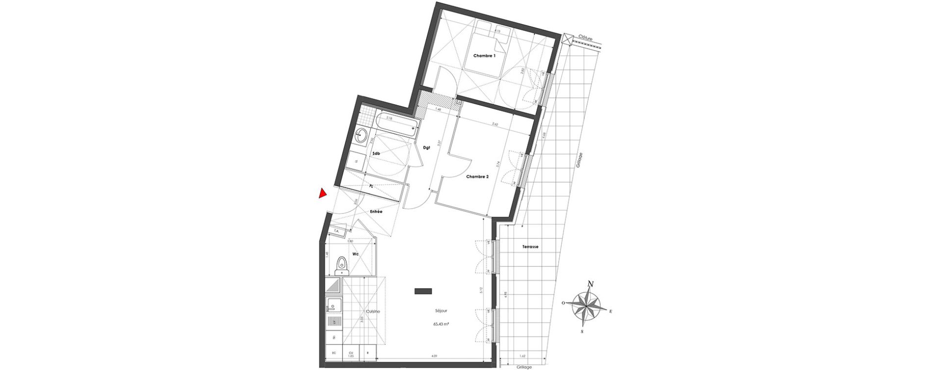 Appartement T3 de 65,43 m2 &agrave; Clamart Panorama
