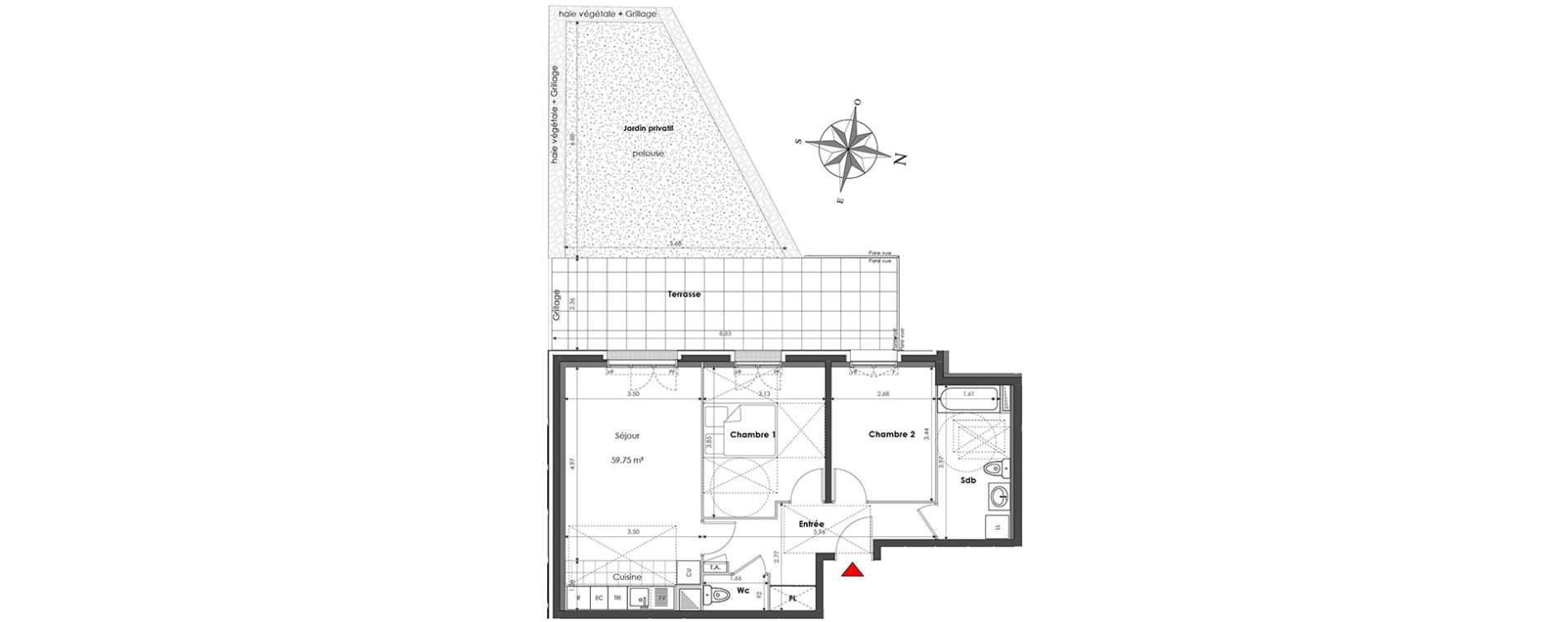 Appartement T3 de 59,75 m2 &agrave; Clamart Panorama