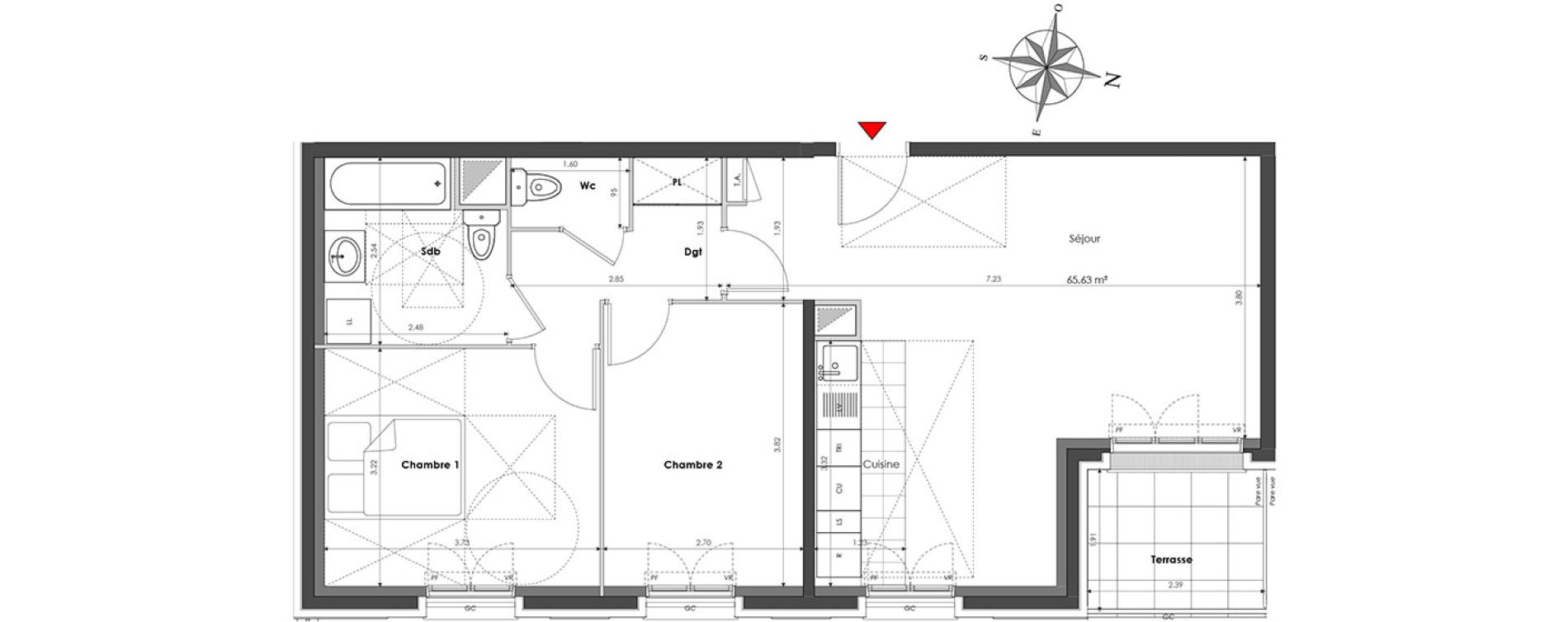 Appartement T3 de 65,63 m2 &agrave; Clamart Panorama