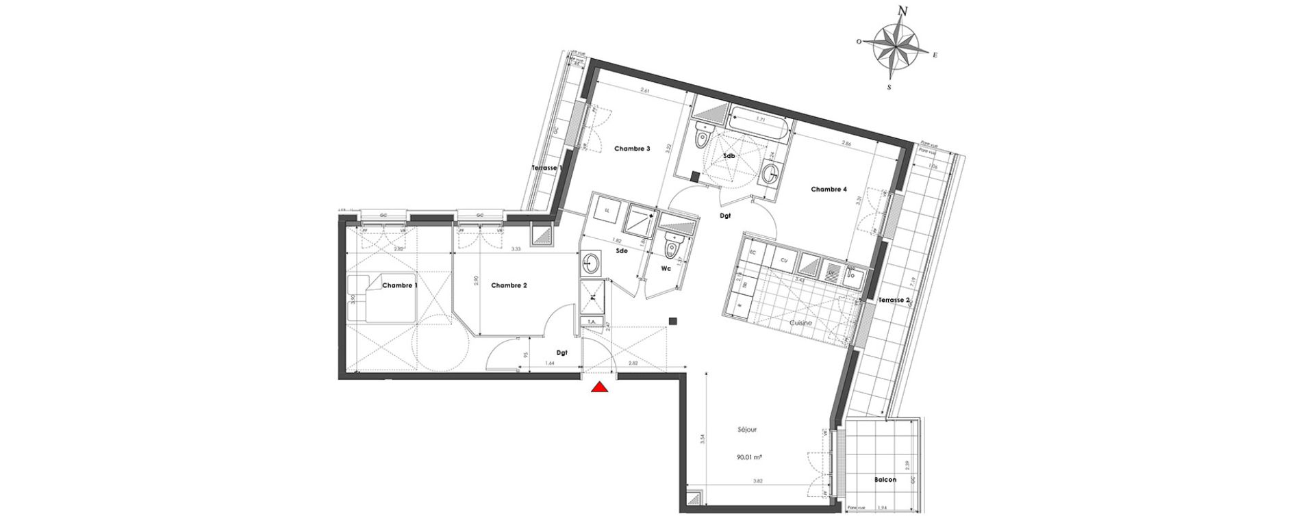 Appartement T5 de 90,01 m2 &agrave; Clamart Panorama