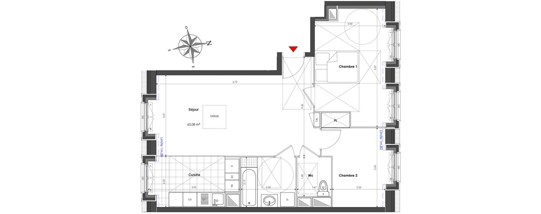 Appartement T3 de 65,08 m2 &agrave; Clamart Panorama