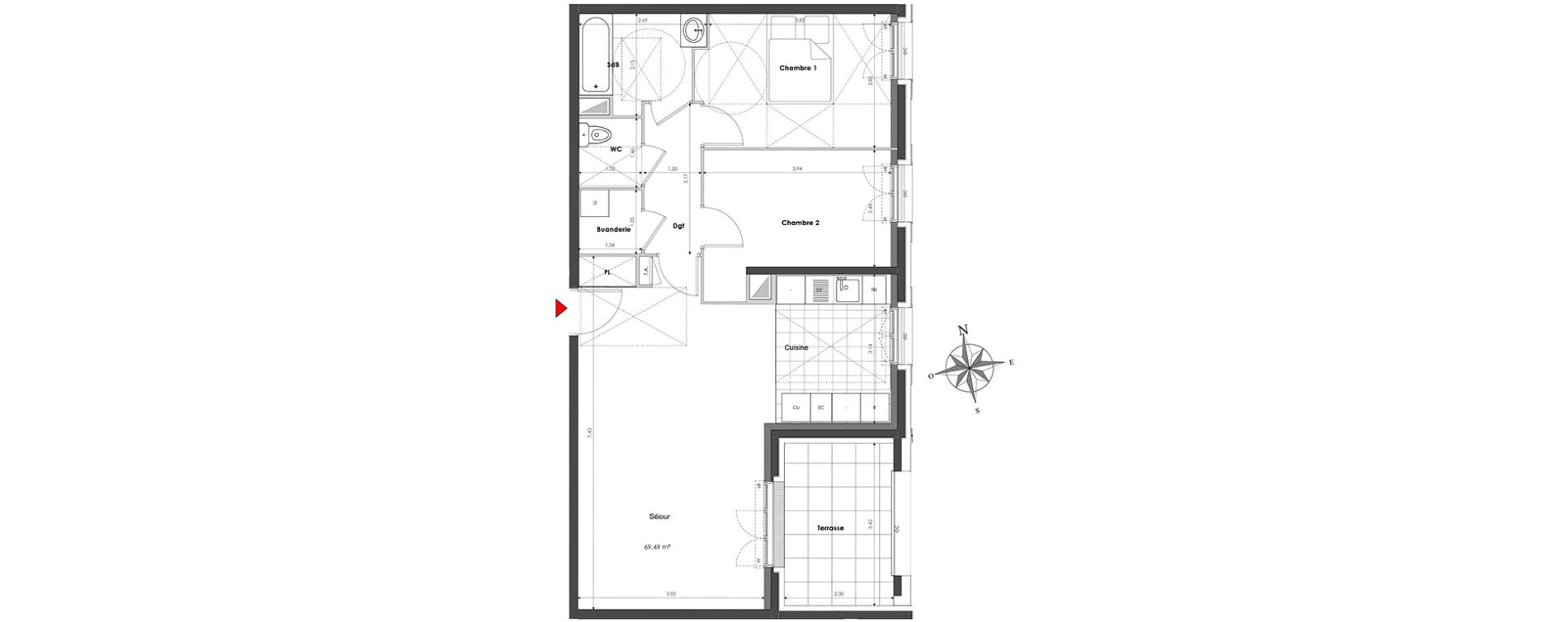 Appartement T3 de 69,52 m2 &agrave; Clamart Panorama