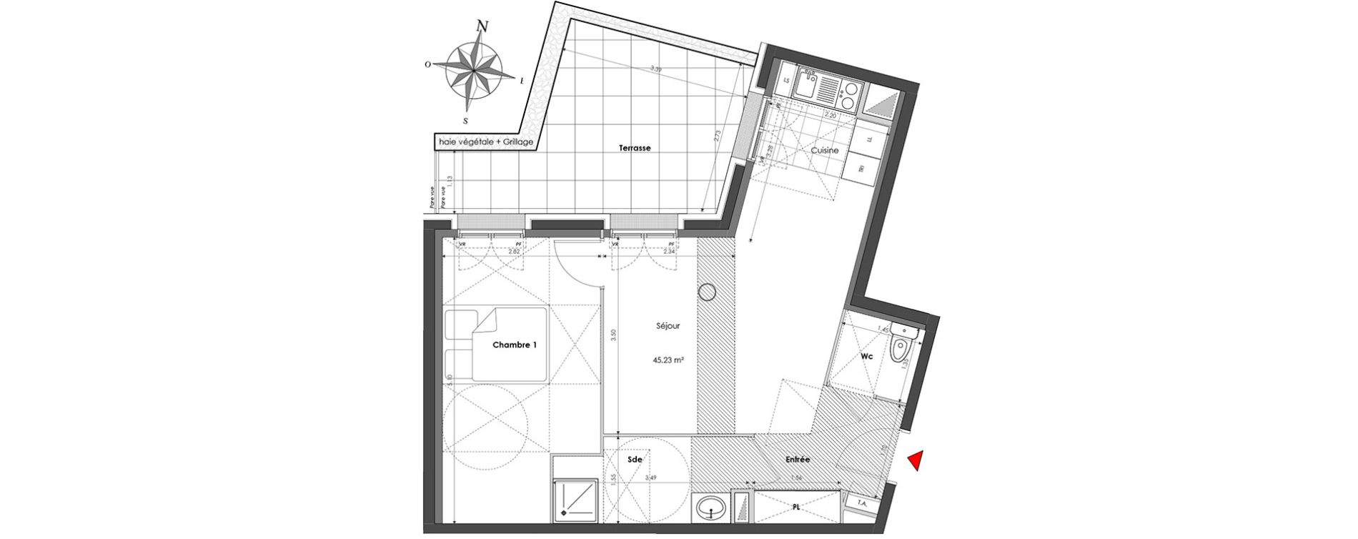 Appartement T2 de 45,23 m2 &agrave; Clamart Panorama