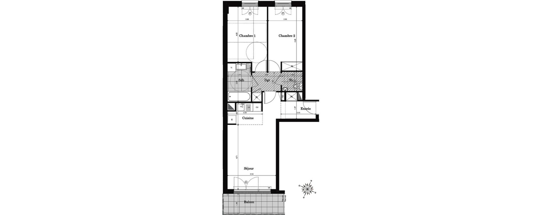 Appartement T3 de 61,58 m2 &agrave; Clamart Jardin parisien