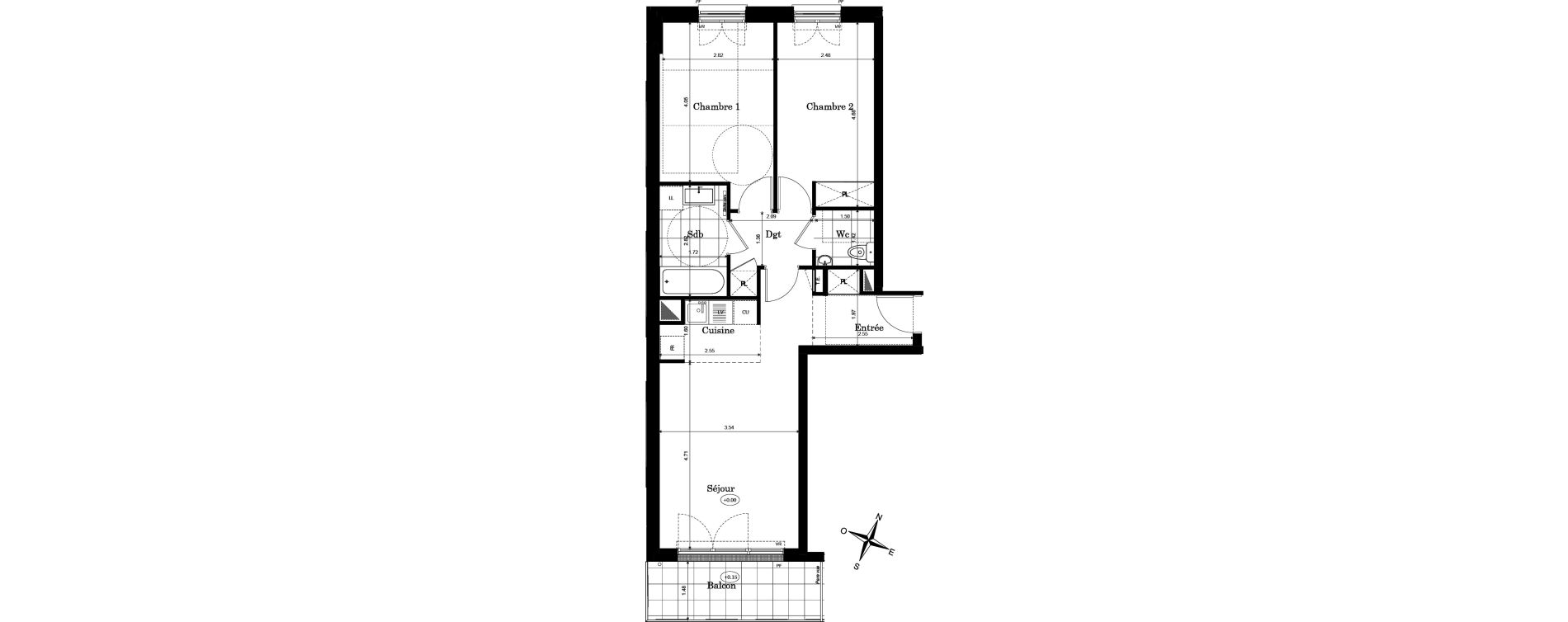 Appartement T3 de 61,56 m2 &agrave; Clamart Jardin parisien