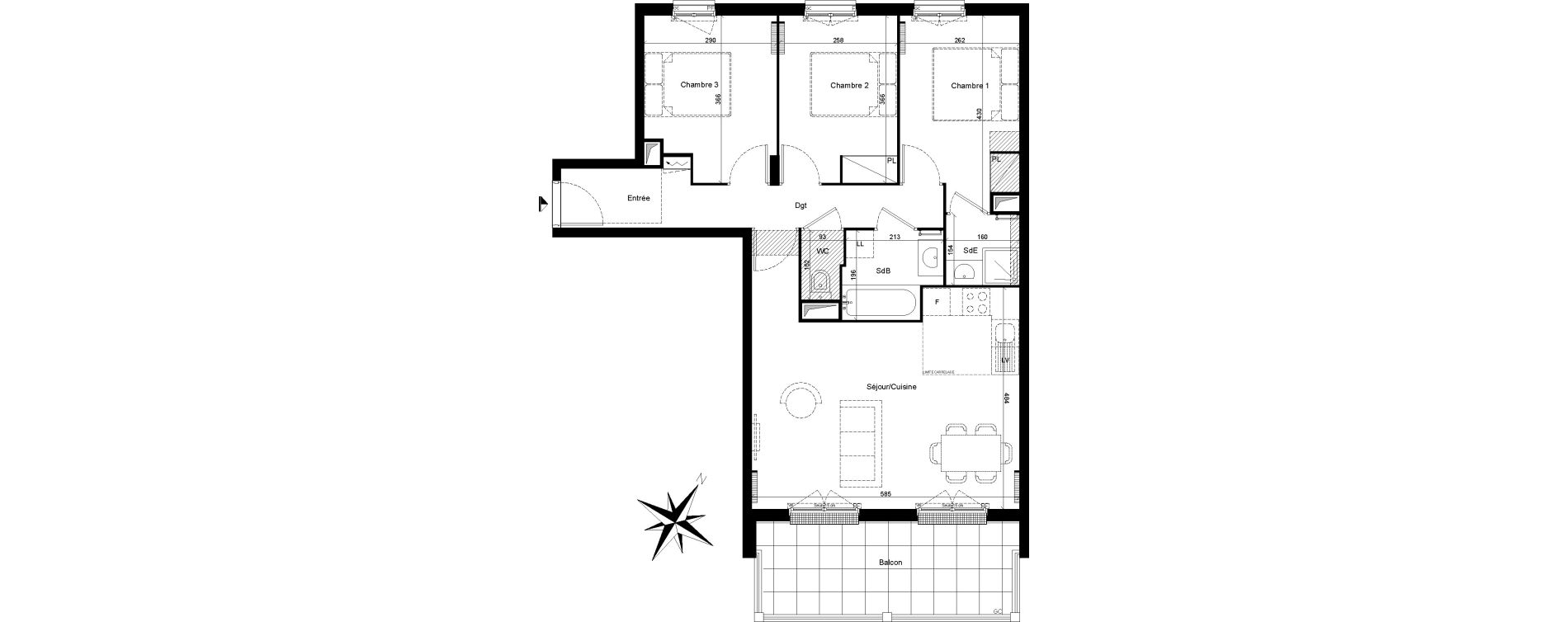 Appartement T4 de 73,49 m2 &agrave; Clamart Trivaux - la garenne
