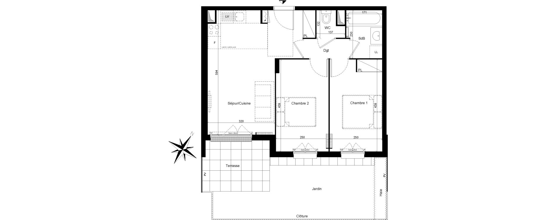 Appartement T3 de 51,40 m2 &agrave; Clamart Trivaux - la garenne