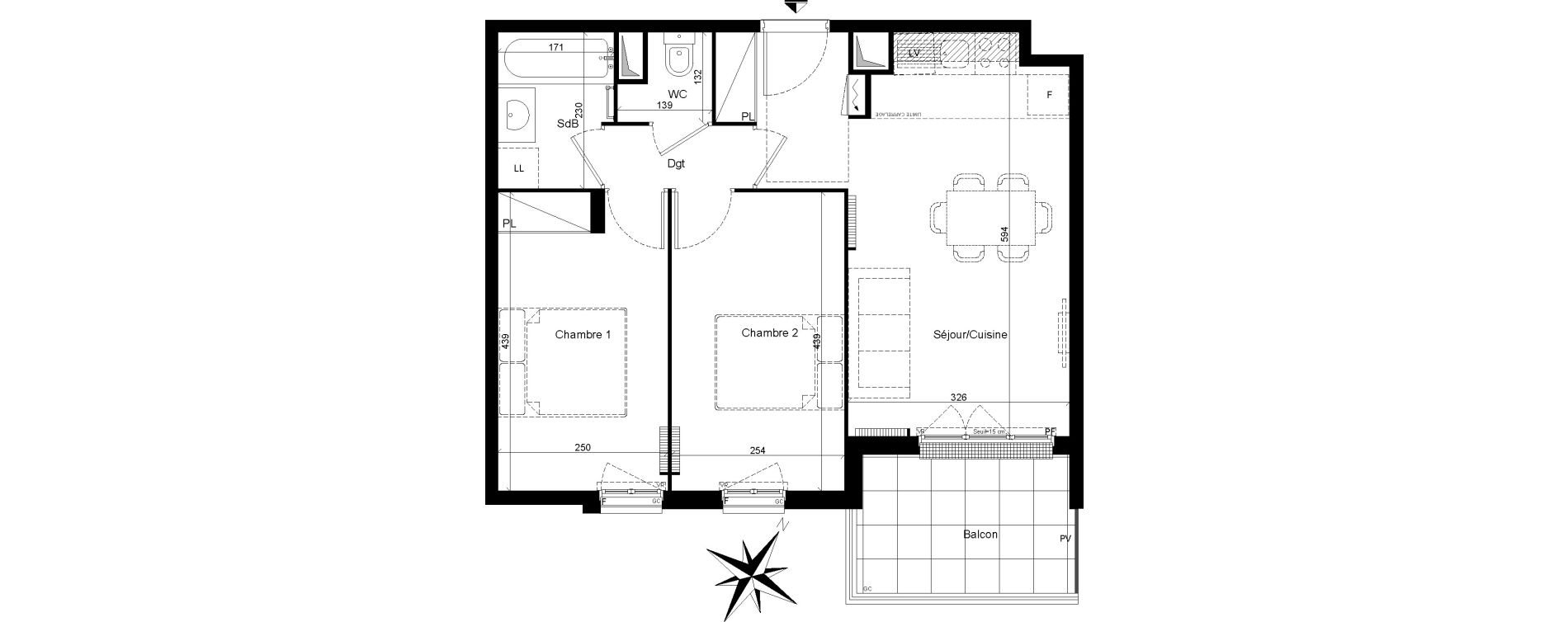 Appartement T3 de 51,53 m2 &agrave; Clamart Trivaux - la garenne