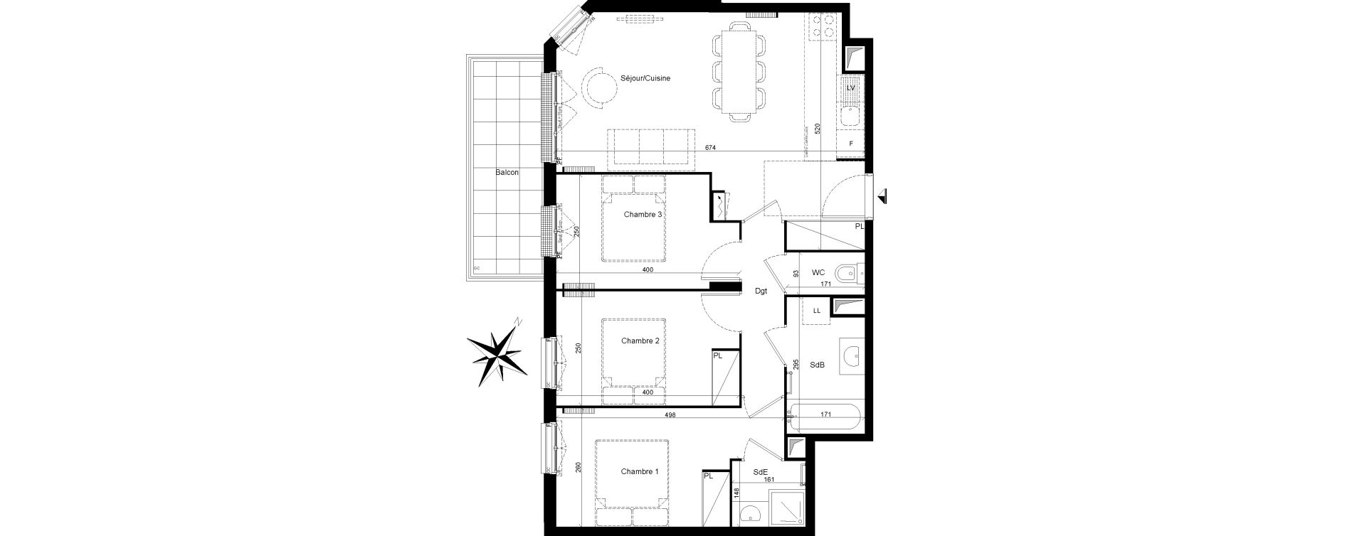 Appartement T4 de 69,74 m2 &agrave; Clamart Trivaux - la garenne