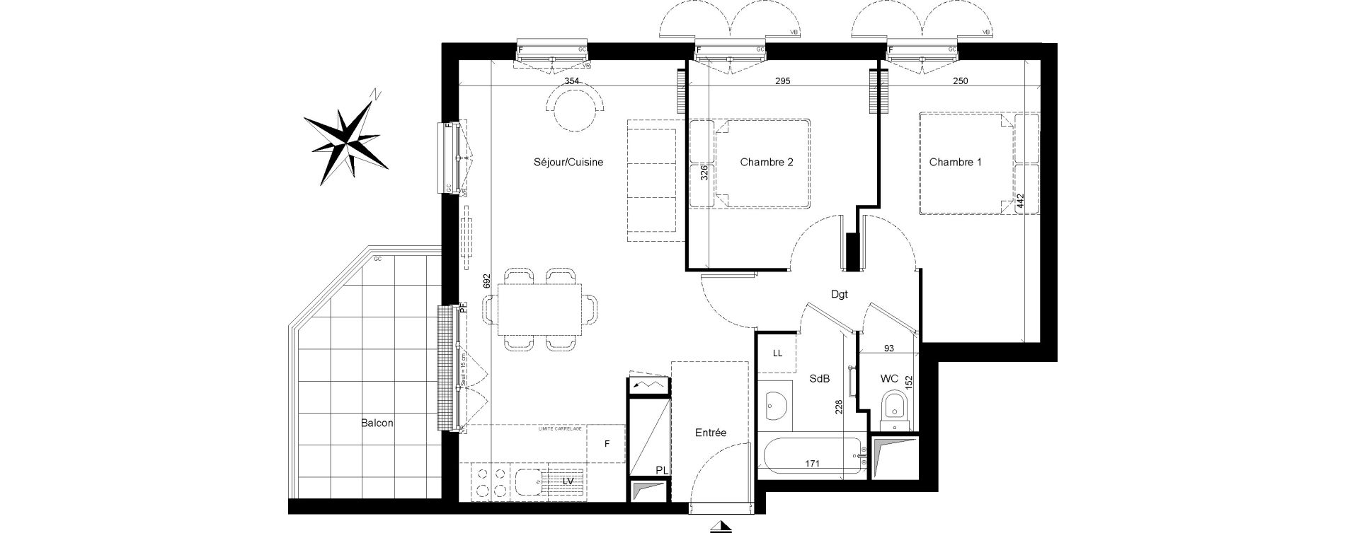 Appartement T3 de 55,02 m2 &agrave; Clamart Trivaux - la garenne