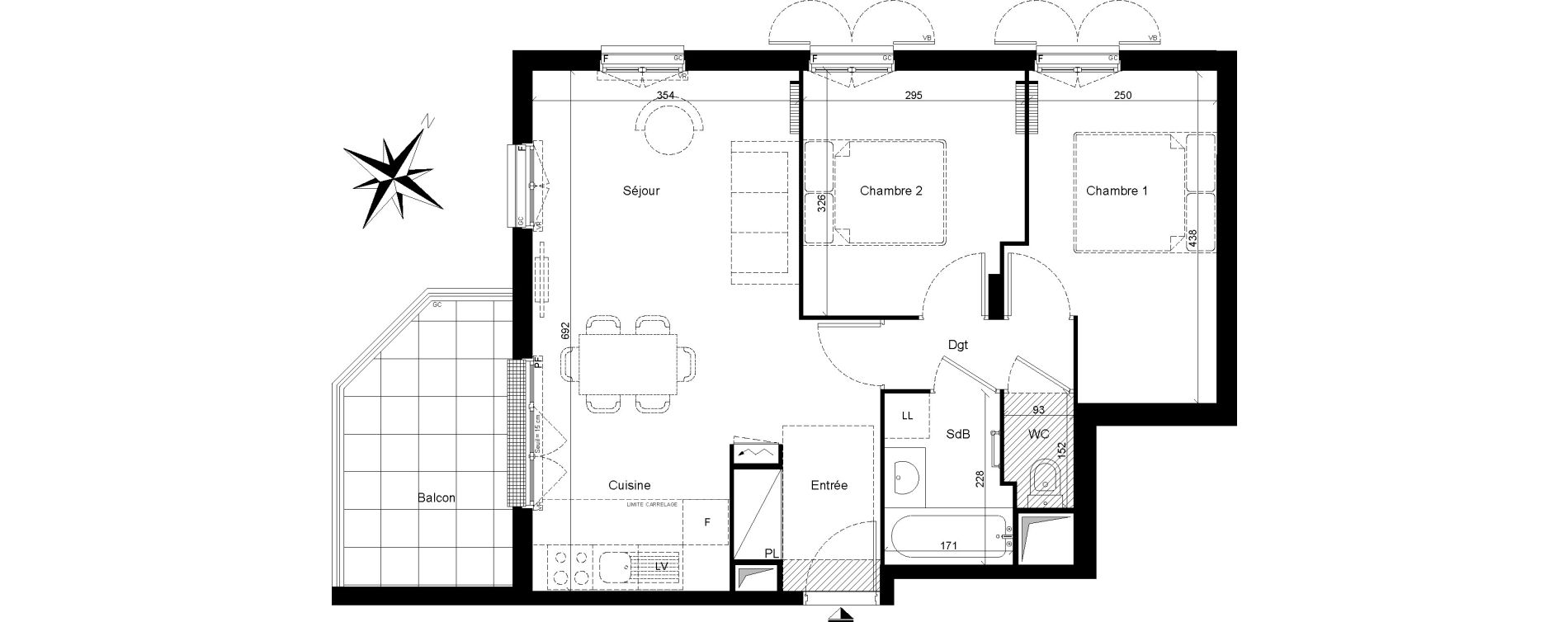 Appartement T3 de 55,02 m2 &agrave; Clamart Trivaux - la garenne