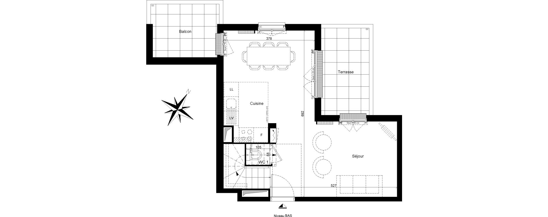 Duplex T4 de 80,89 m2 &agrave; Clamart Trivaux - la garenne