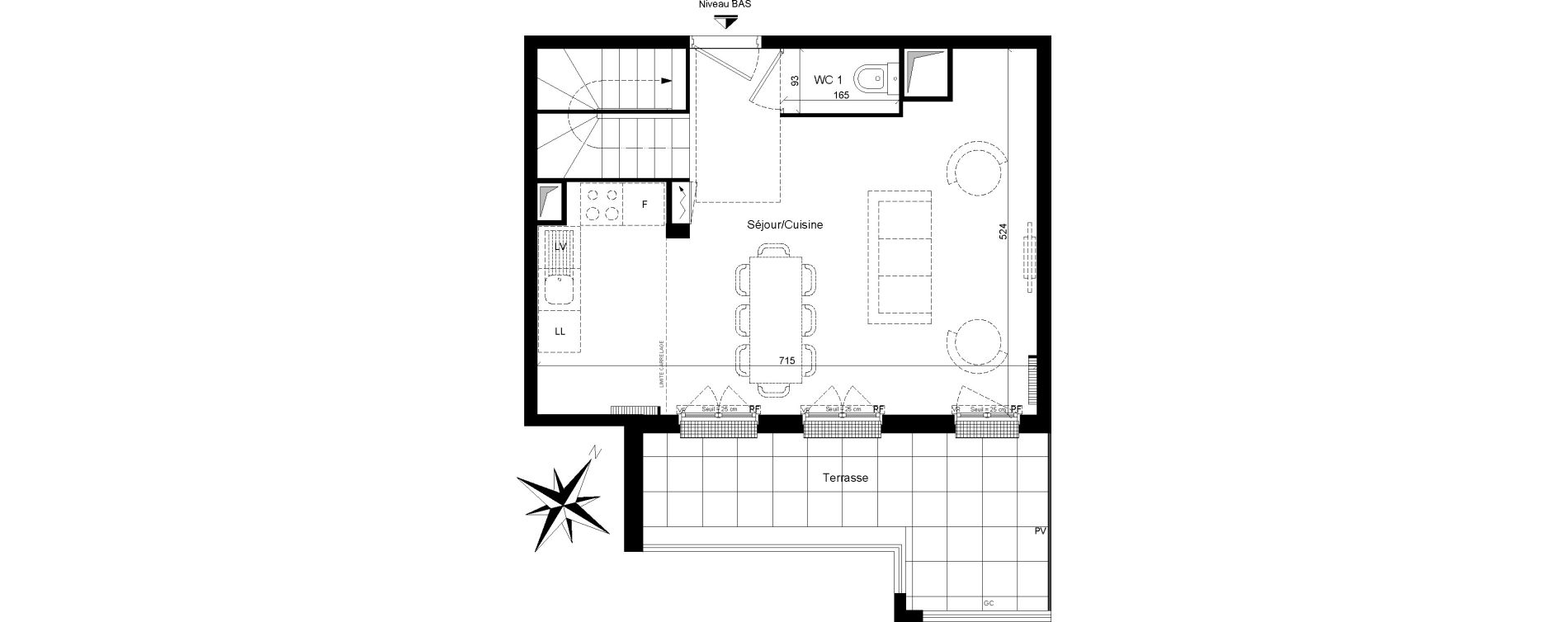 Duplex T4 de 79,66 m2 &agrave; Clamart Trivaux - la garenne