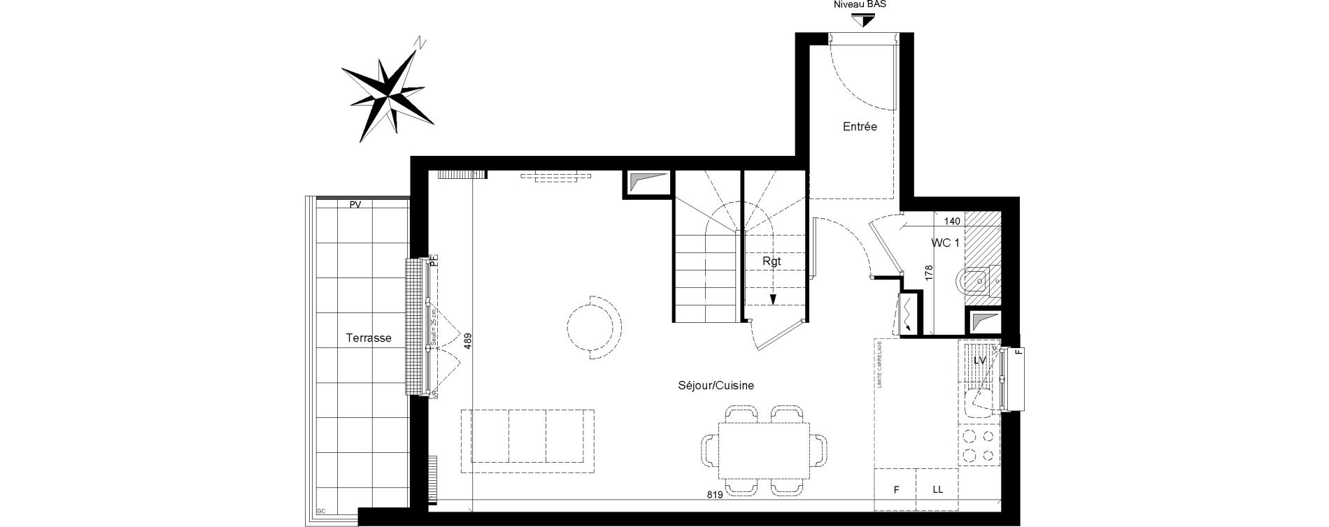 Duplex T3 de 67,30 m2 &agrave; Clamart Trivaux - la garenne