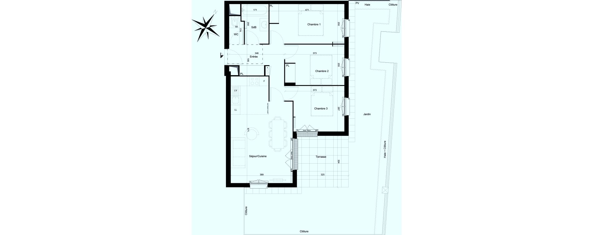Appartement T4 de 67,70 m2 &agrave; Clamart Trivaux - la garenne