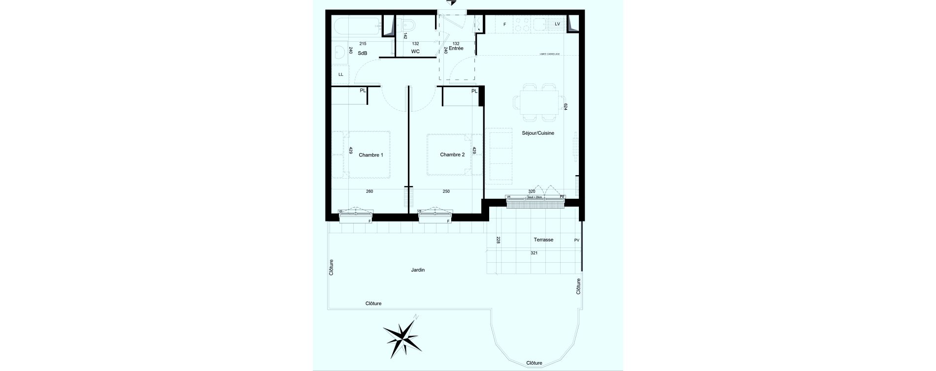 Appartement T3 de 52,95 m2 &agrave; Clamart Trivaux - la garenne