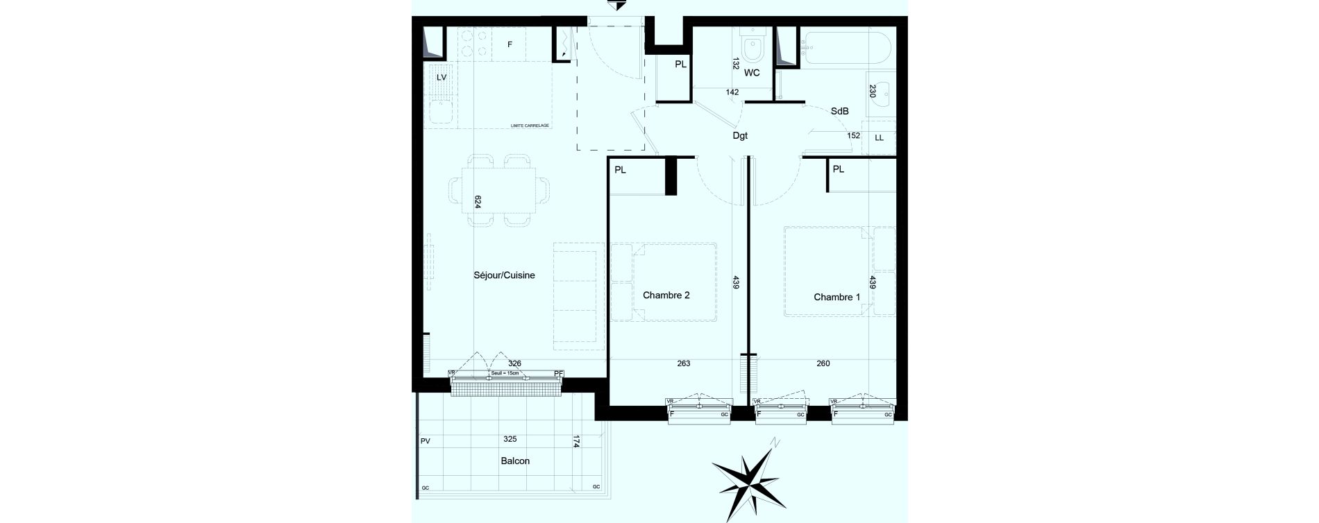 Appartement T3 de 53,00 m2 &agrave; Clamart Trivaux - la garenne