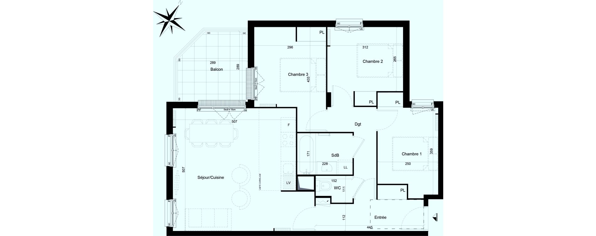 Appartement T4 de 72,68 m2 &agrave; Clamart Trivaux - la garenne