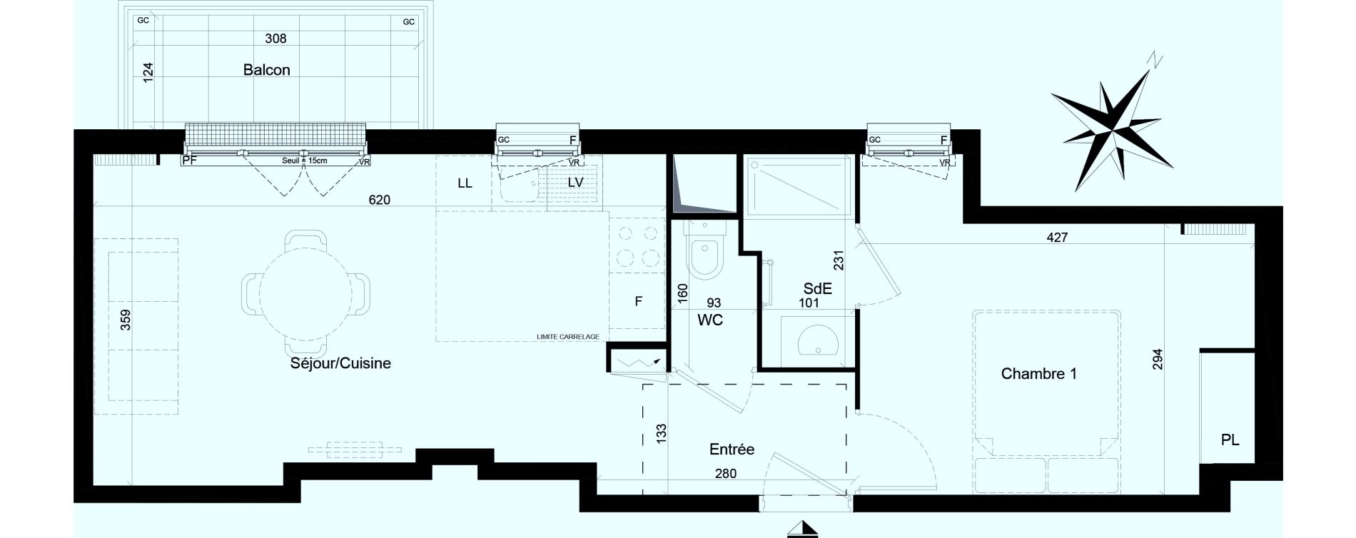 Appartement T2 de 40,97 m2 &agrave; Clamart Trivaux - la garenne