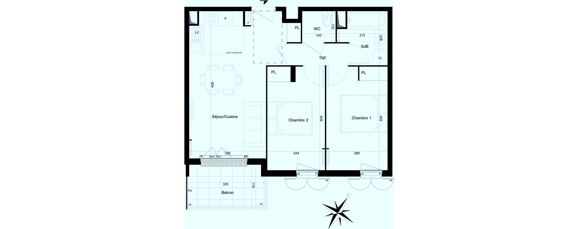 Appartement T3 de 52,57 m2 &agrave; Clamart Trivaux - la garenne