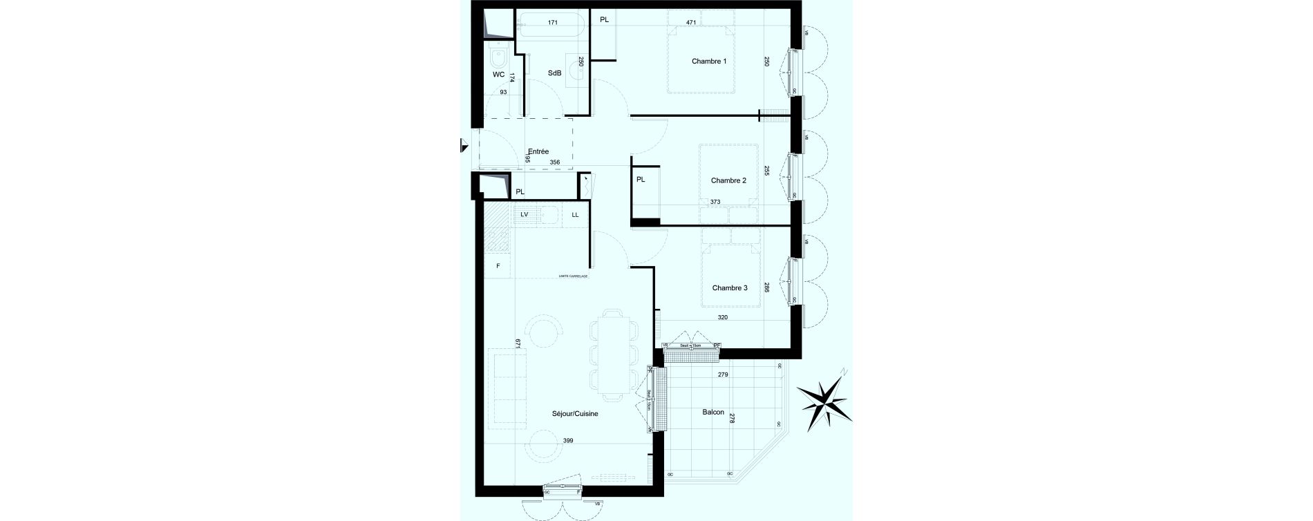 Appartement T4 de 68,40 m2 &agrave; Clamart Trivaux - la garenne
