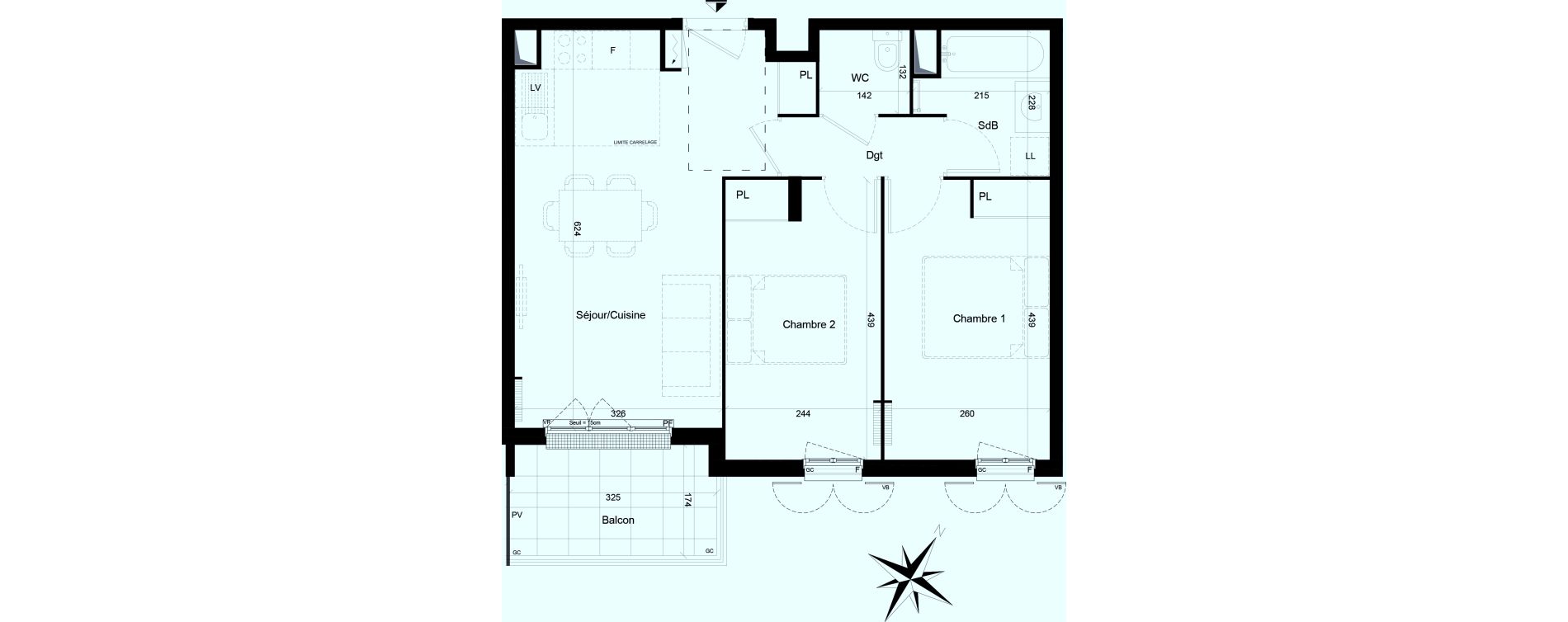 Appartement T3 de 52,57 m2 &agrave; Clamart Trivaux - la garenne