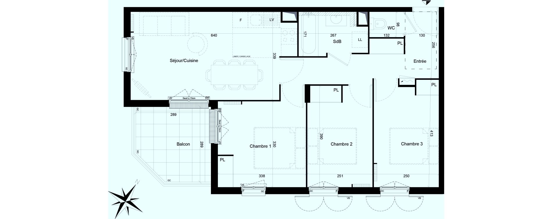Appartement T4 de 66,28 m2 &agrave; Clamart Trivaux - la garenne