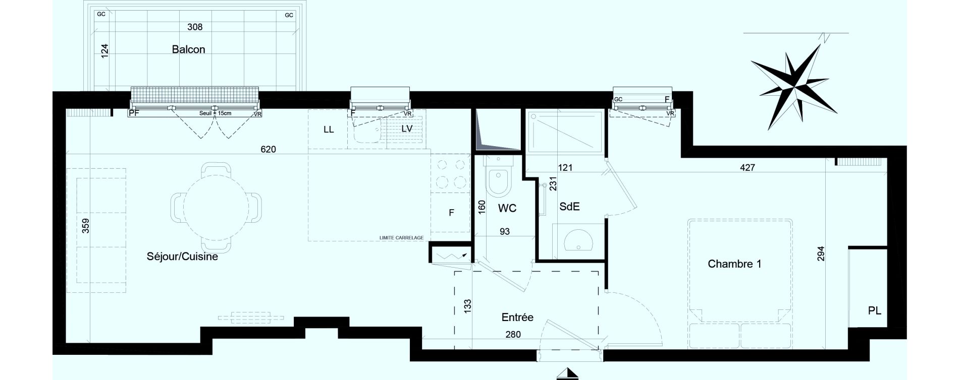 Appartement T2 de 40,97 m2 &agrave; Clamart Trivaux - la garenne