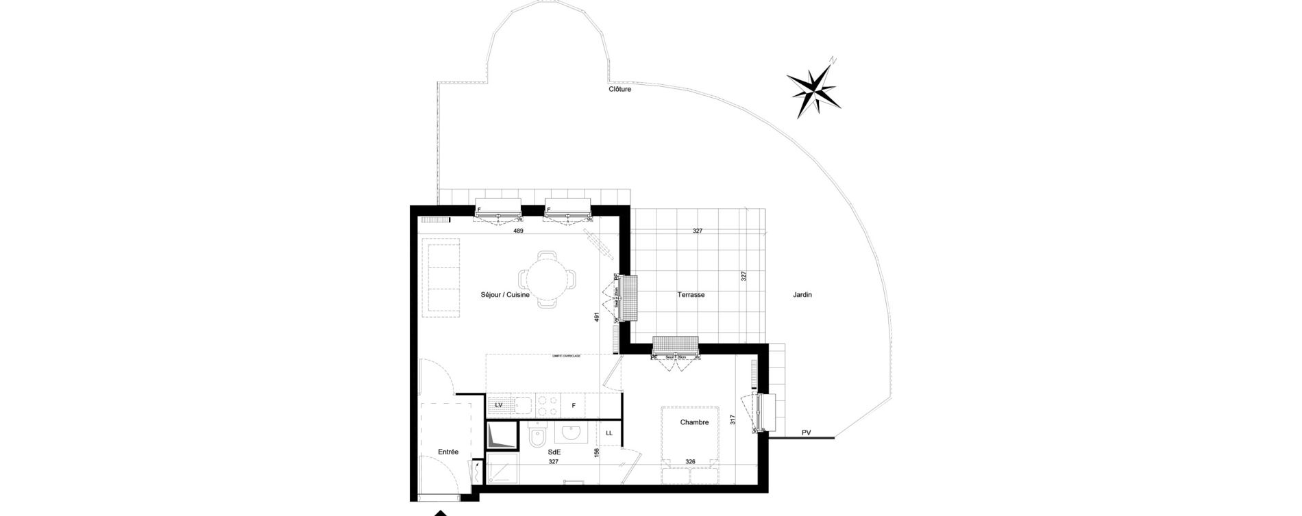 Appartement T2 de 41,49 m2 &agrave; Clamart Trivaux - la garenne