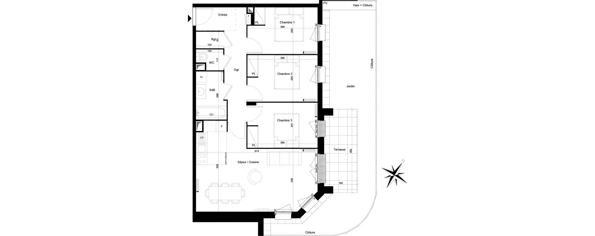 Appartement T4 de 73,09 m2 &agrave; Clamart Trivaux - la garenne