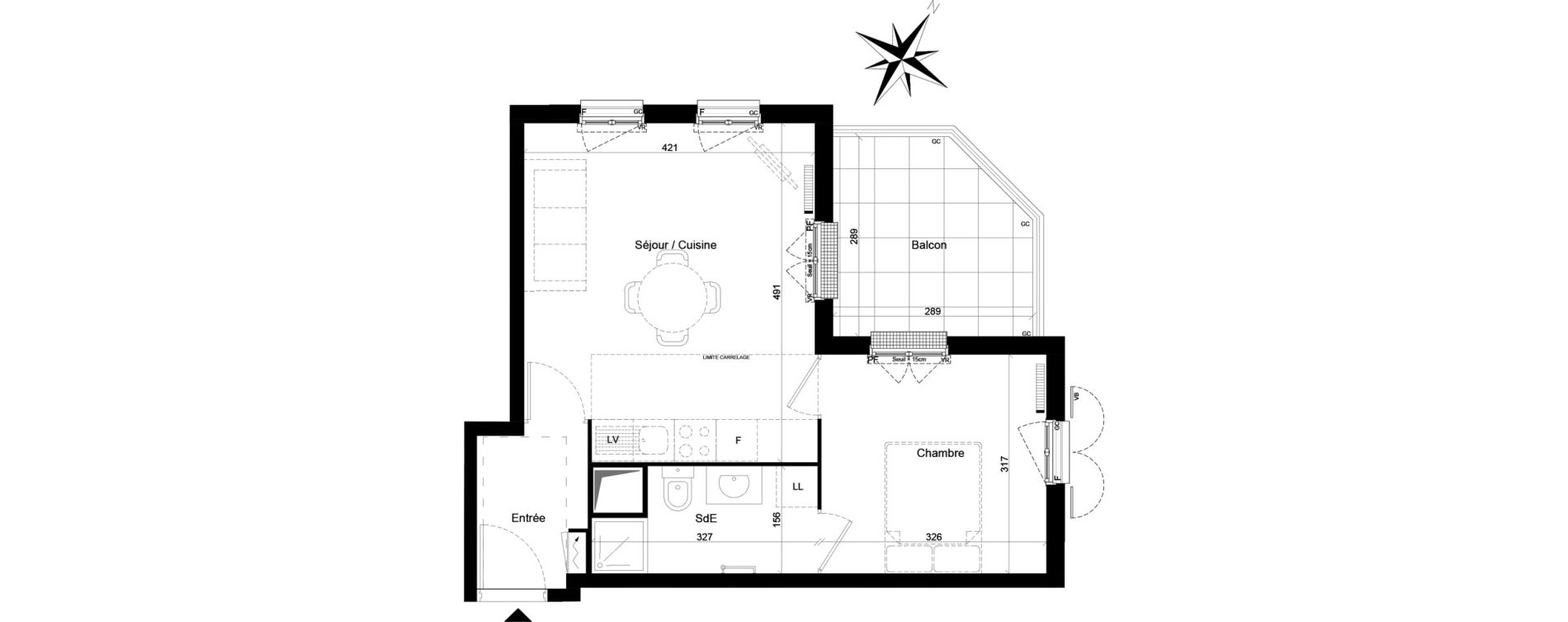 Appartement T2 de 38,44 m2 &agrave; Clamart Trivaux - la garenne