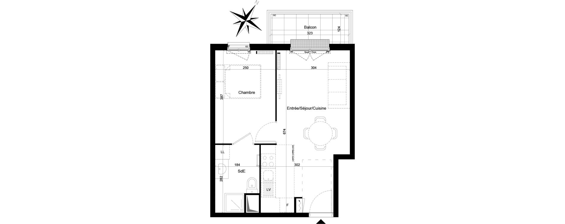 Appartement T2 de 34,86 m2 &agrave; Clamart Trivaux - la garenne