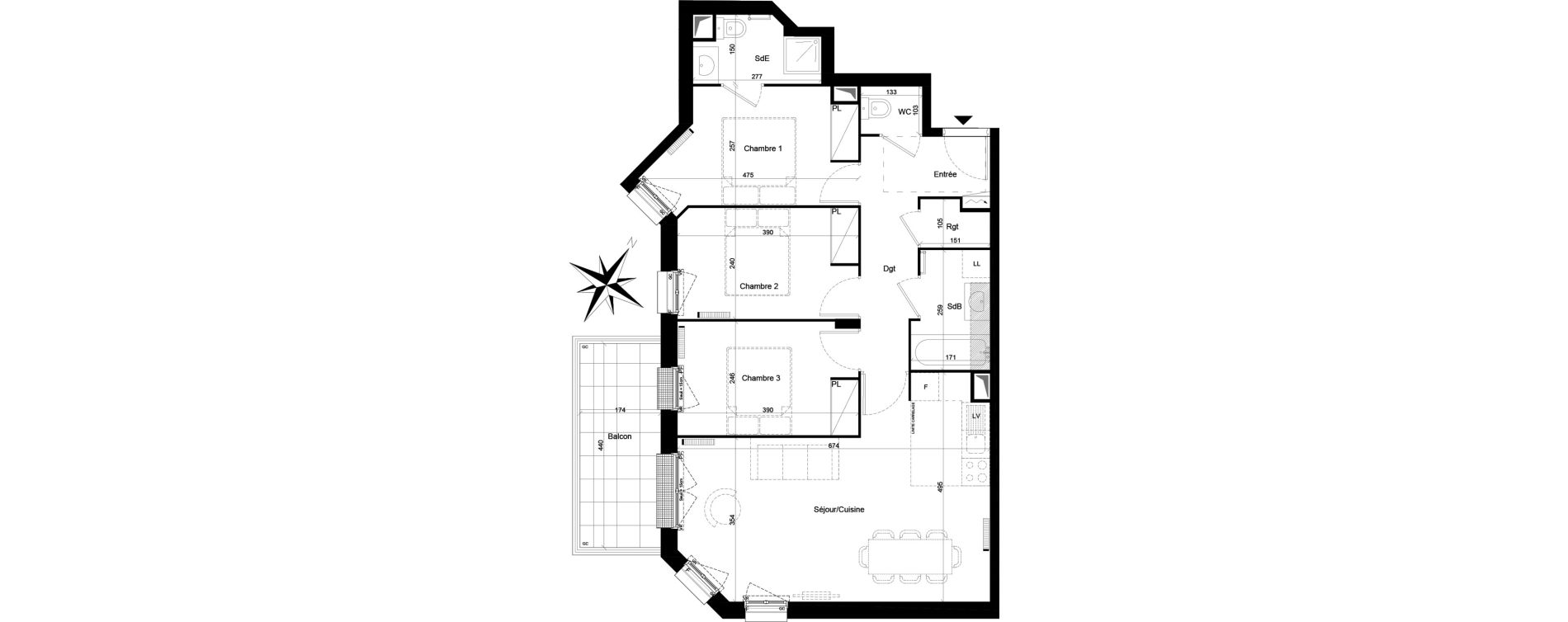 Appartement T4 de 74,19 m2 &agrave; Clamart Trivaux - la garenne