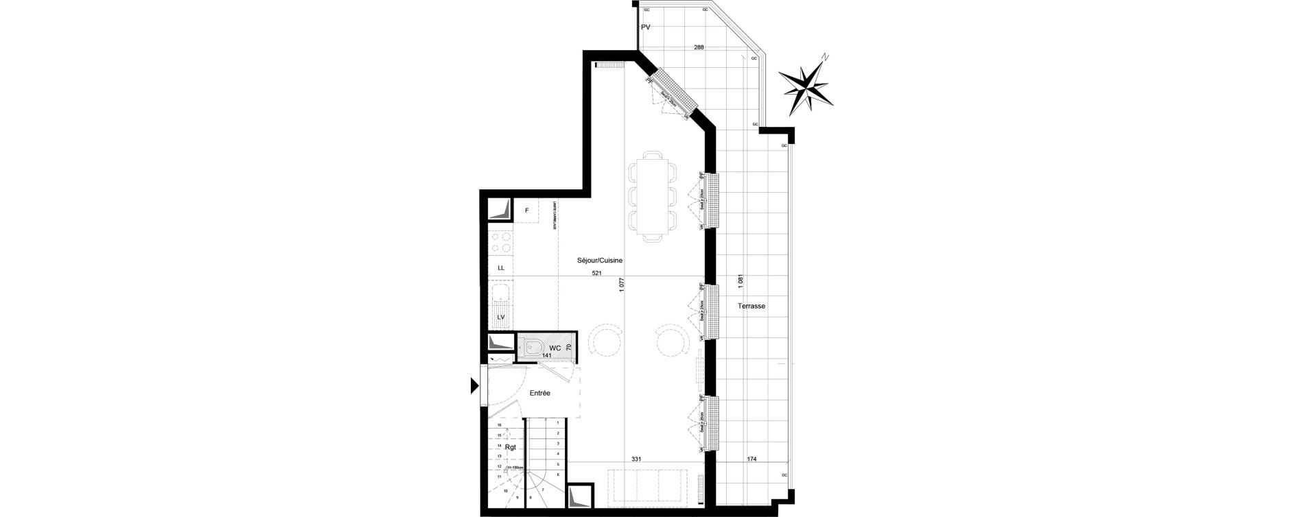 Duplex T4 de 87,64 m2 &agrave; Clamart Trivaux - la garenne