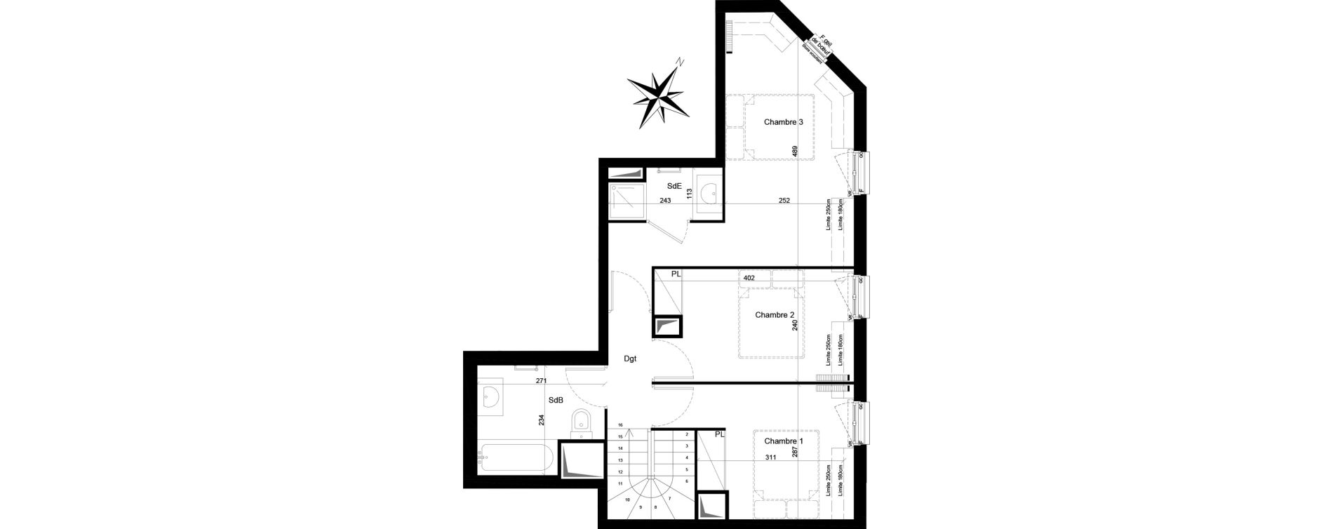 Duplex T4 de 87,64 m2 &agrave; Clamart Trivaux - la garenne