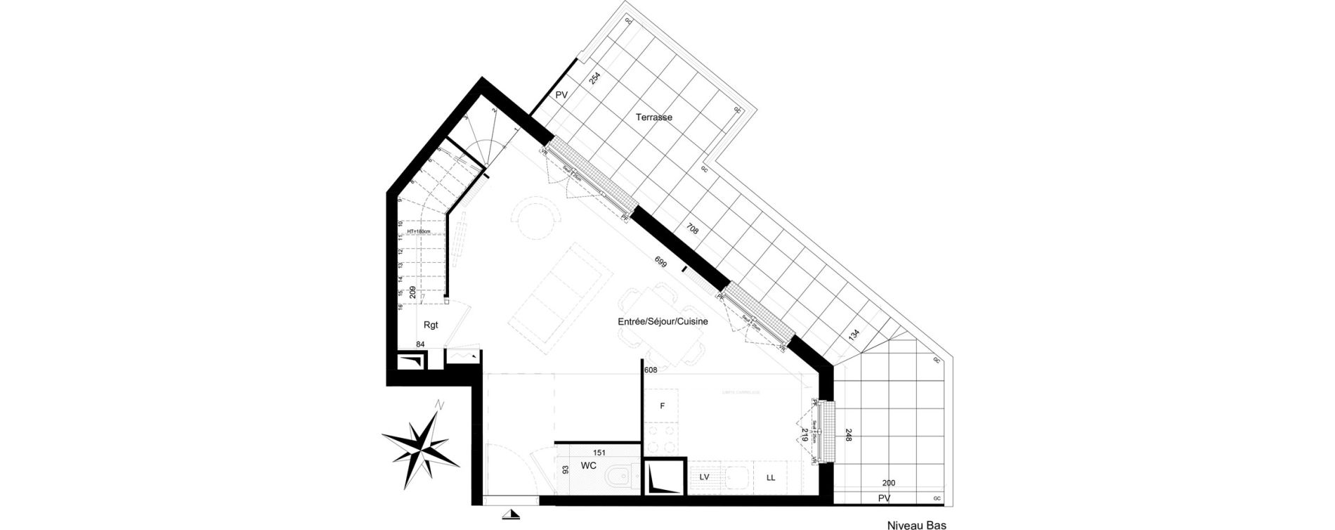 Duplex T3 de 58,09 m2 &agrave; Clamart Trivaux - la garenne