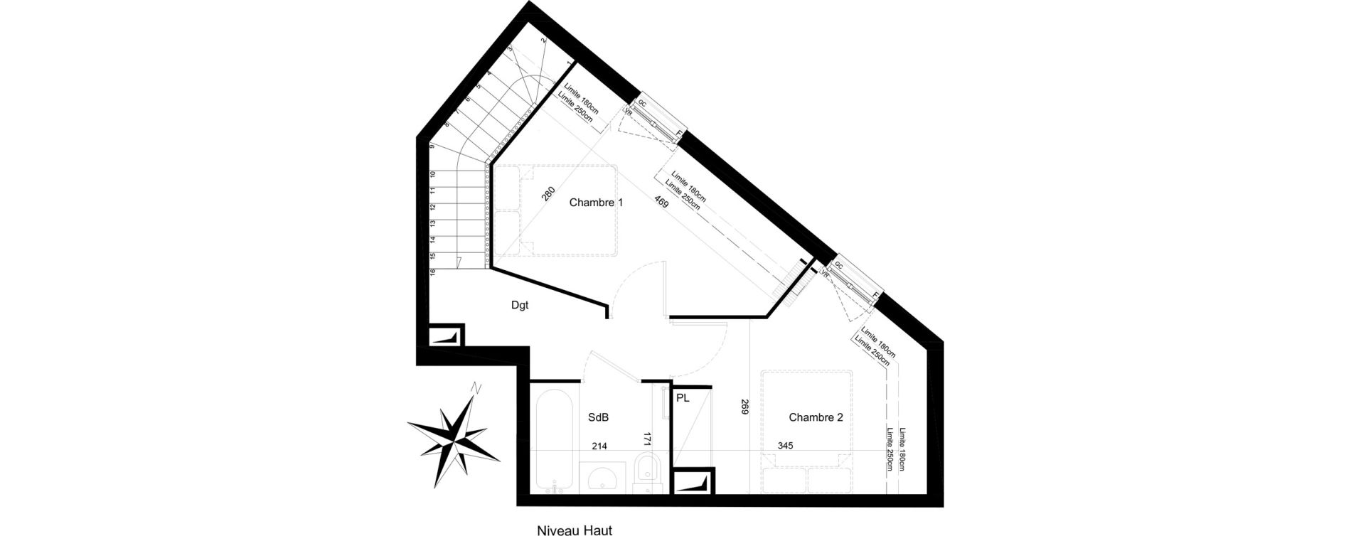Duplex T3 de 58,09 m2 &agrave; Clamart Trivaux - la garenne