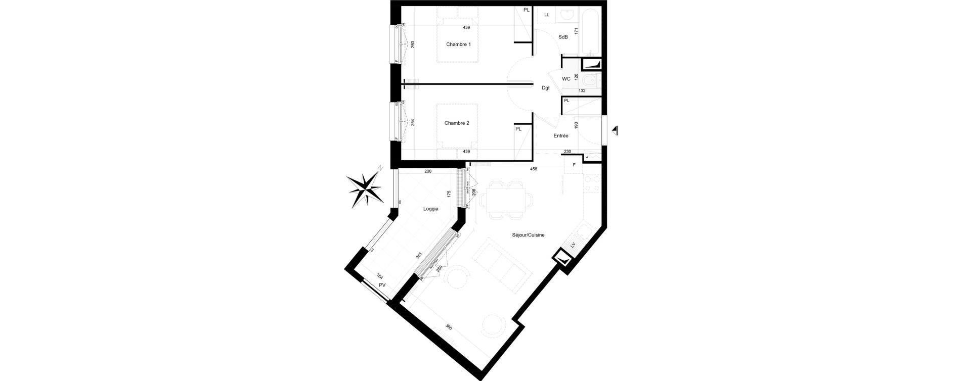 Appartement T3 de 59,85 m2 &agrave; Clamart Trivaux - la garenne