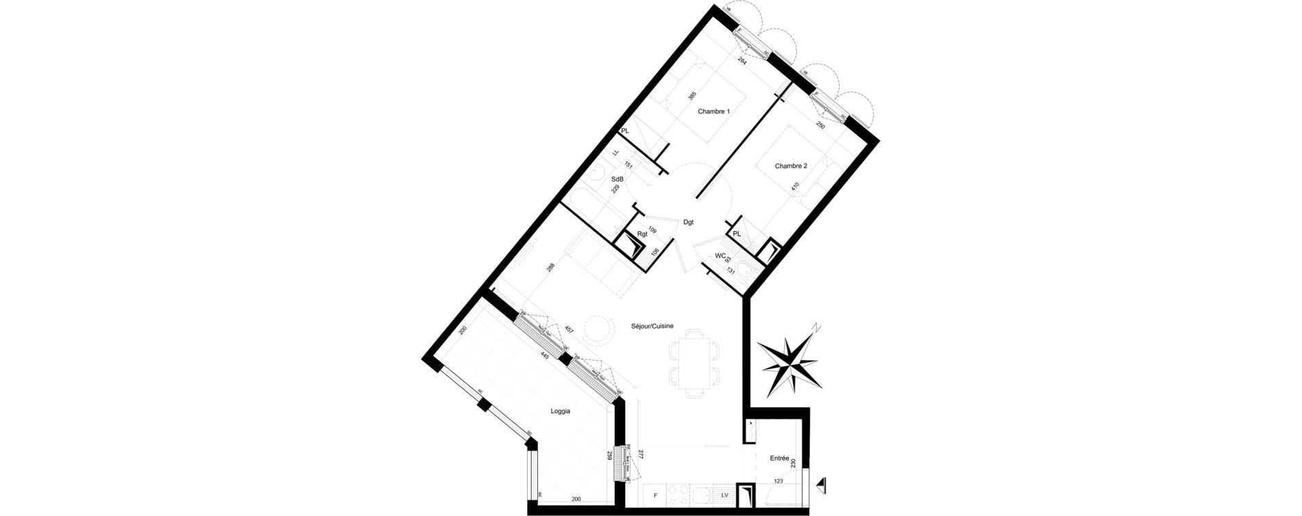 Appartement T3 de 59,97 m2 &agrave; Clamart Trivaux - la garenne