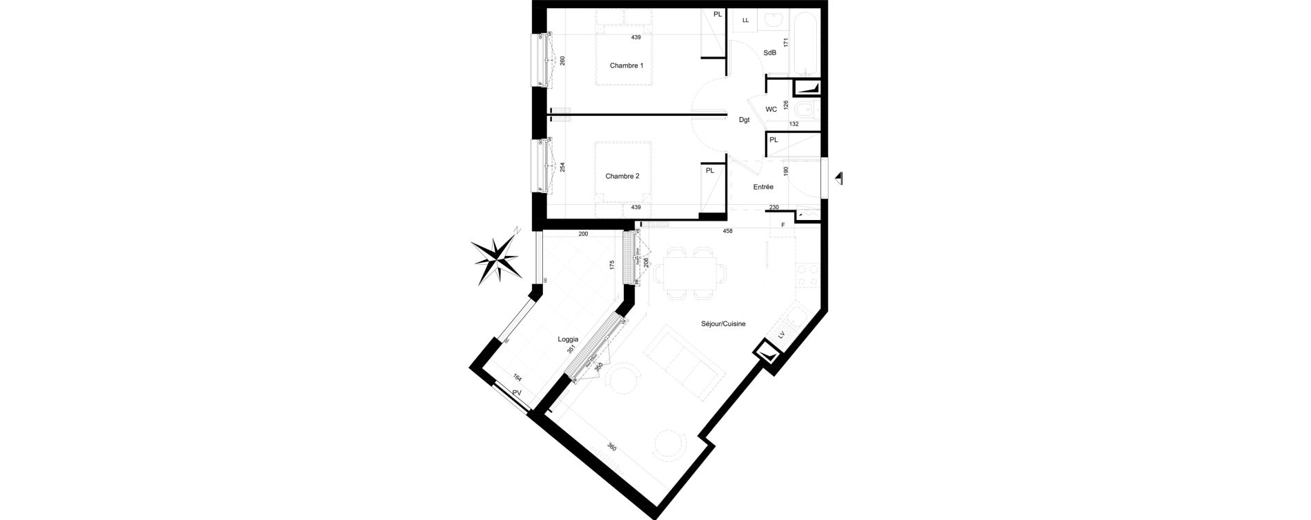 Appartement T3 de 59,71 m2 &agrave; Clamart Trivaux - la garenne