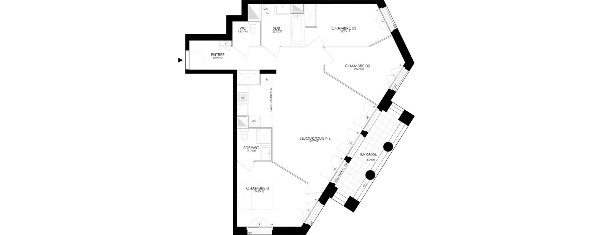 Appartement T4 de 78,35 m2 &agrave; Clamart Grand canal