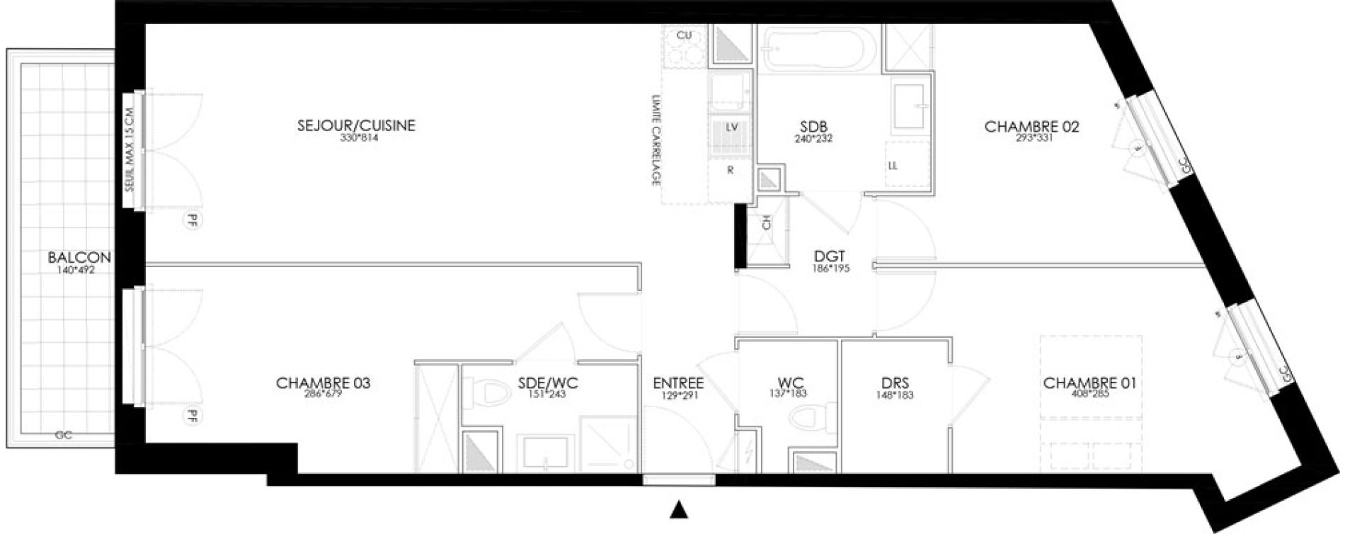 Appartement T4 de 85,94 m2 &agrave; Clamart Grand canal