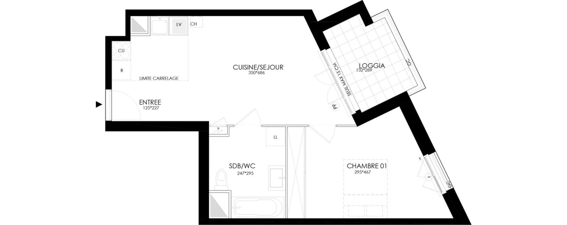 Appartement T2 de 43,88 m2 &agrave; Clamart Grand canal