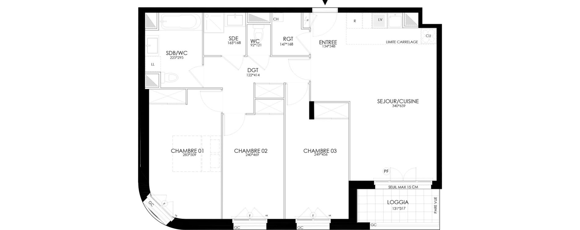 Appartement T4 de 81,84 m2 &agrave; Clamart Grand canal