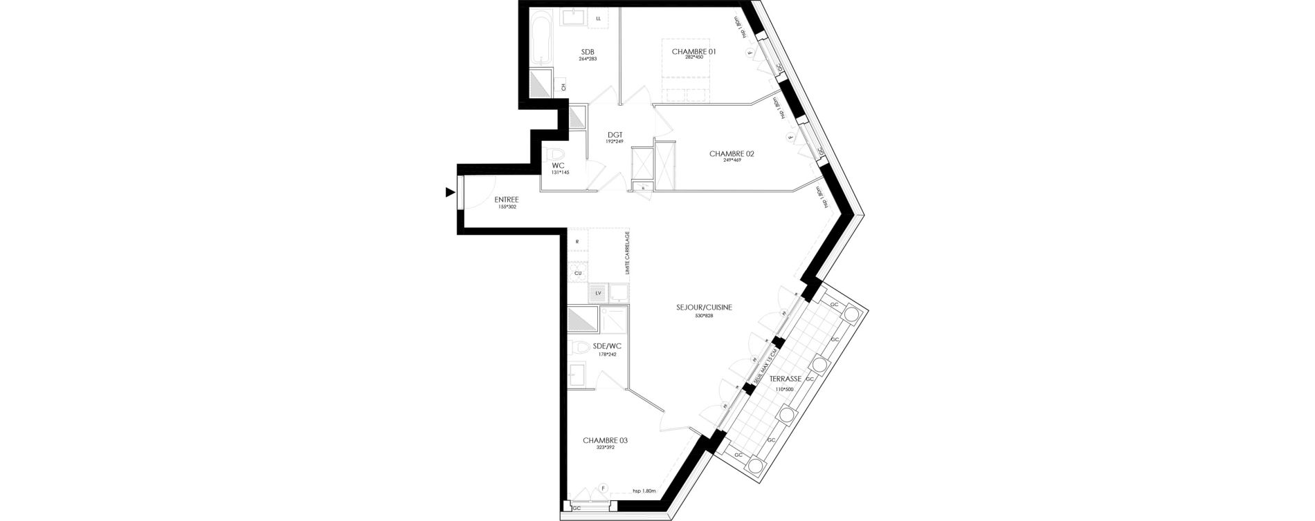 Appartement T4 de 88,22 m2 &agrave; Clamart Grand canal