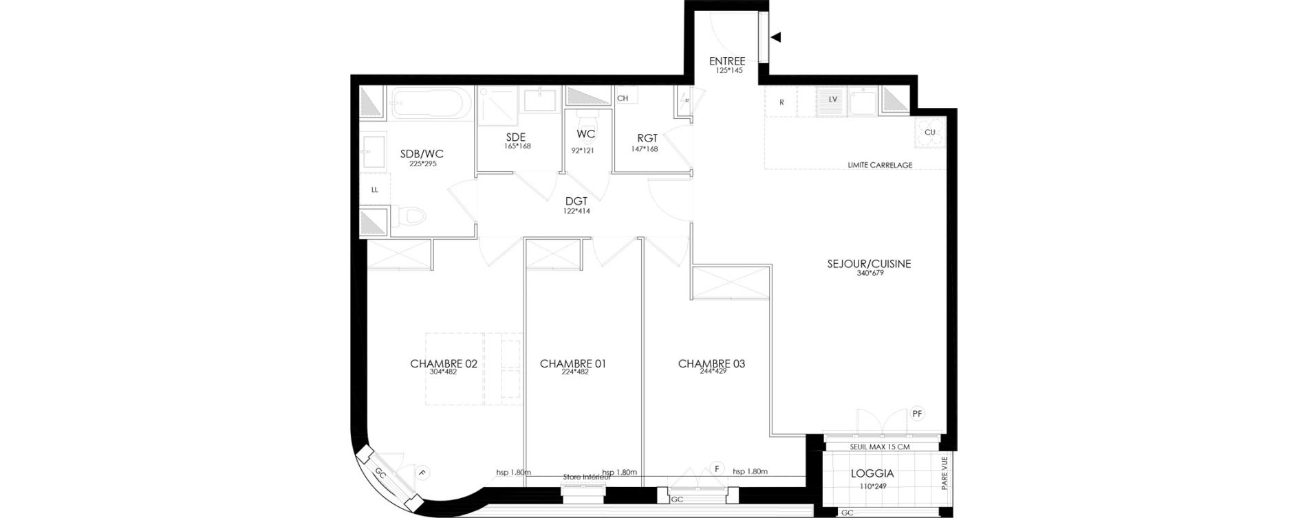 Appartement T4 de 82,32 m2 &agrave; Clamart Grand canal