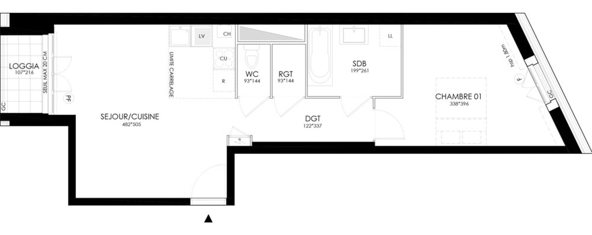 Appartement T2 de 47,80 m2 &agrave; Clamart Grand canal
