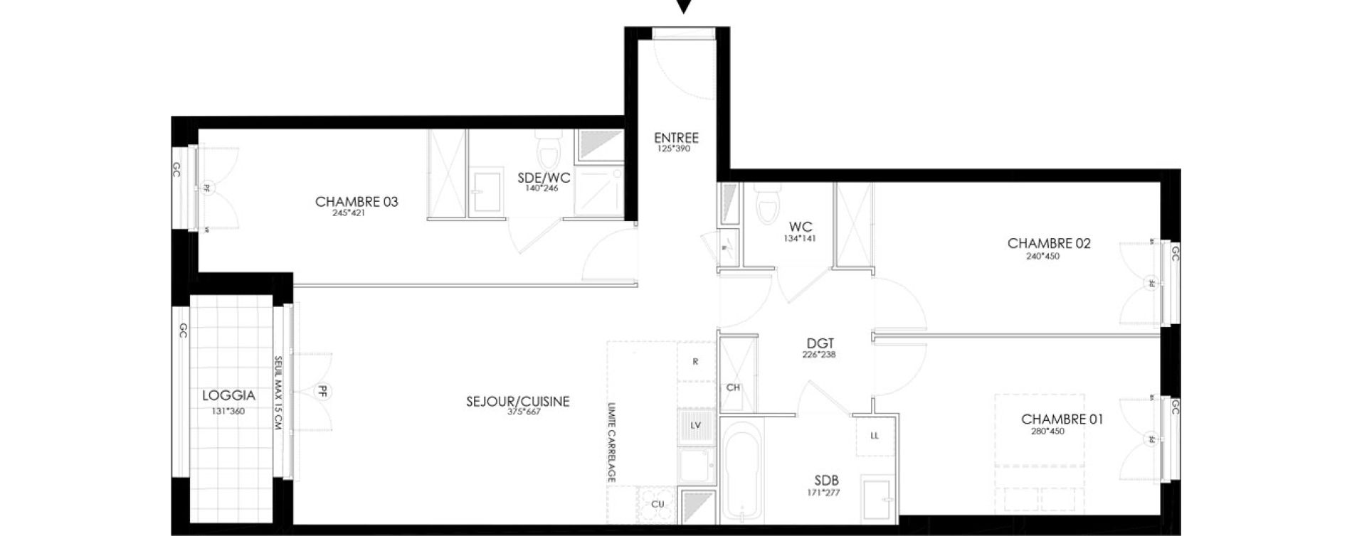 Appartement T4 de 80,75 m2 &agrave; Clamart Grand canal
